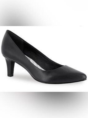 NIB [Easy Street] Pointe Pointed Toe Stiletto Wide Heel Pumps Black Women’s 8.5